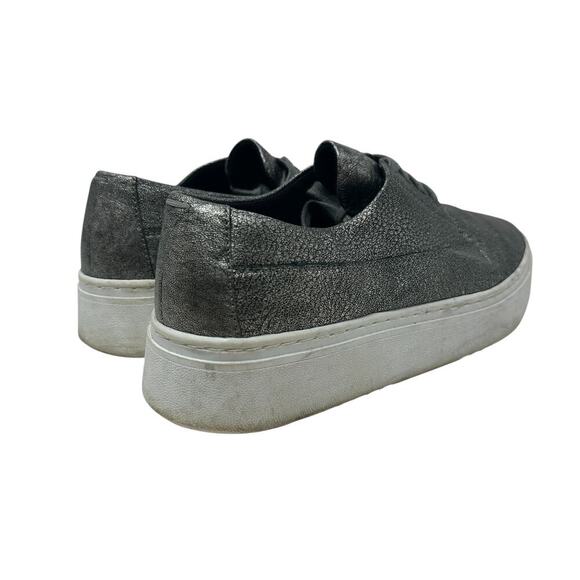 Eileen Fisher Prop Platform Sneakers Low‎ Top Metallic Silver Gunmetal Size US 8 - Picture 6 of 14